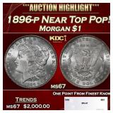 1896-p Morgan Dollar Near Top Pop! $1 ms67 SEGS