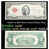 1928G $2 Red Seal United States Note Grades Choice