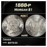 1888-p Morgan Dollar $1 Grades ms66