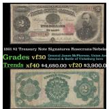 1891 $2 Treasury Note Grades vf++ Signatures Rosec