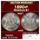 1890-p Morgan Dollar $1 ms65 SEGS