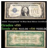 1928A $1 Blue Seal Silver Certificate "Funnyback"