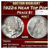 1922-s Peace Dollar Near Top Pop $1 ms66 SEGS