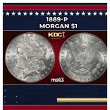 1889-p Morgan Dollar $1 Grades ms63