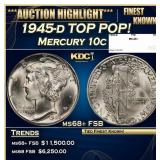 1945-d Mercury Dime TOP POP! 10c ms68+ FSB SEGS