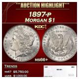 1897-p Morgan Dollar $1 ms66+ SEGS