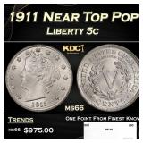 1911 Liberty Nickel Near Top Pop 5c ms66 SEGS