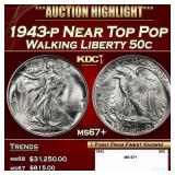 1943-p Walking Liberty Half Dollar Near Top Pop 50