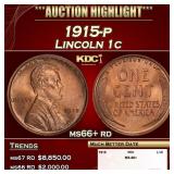 1915-p Lincoln Cent 1c ms66+ rd SEGS