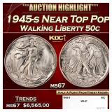 1945-s Walking Liberty Half Dollar Near Top Pop 50