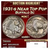 1931-s Buffalo Nickel Near Top Pop 5c ms66+ SEGS
