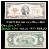 1928G $2 Red Seal United States Note Grades vf++