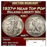 1937-p Walking Liberty Half Dollar Near Top Pop 50
