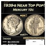 1939-s Mercury Dime Near Top Pop! 10c ms67+ SEGS