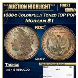1888-o Morgan Dollar Colorfully Toned TOP POP! $1