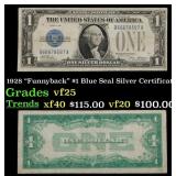1928 $1 Blue Seal Silver Certificate "Funnyback" G