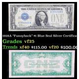 1928A $1 Blue Seal Silver Certificate "Funnyback"