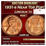 1931-s Lincoln Cent Near Top Pop! 1c ms66 rd SEGS