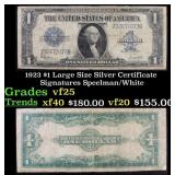 1923 $1 large size Silver Certificate Grades vf+ S