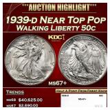 1939-d Walking Liberty Half Dollar Near Top Pop 50