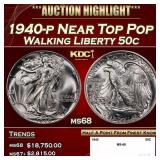 1940-p Walking Liberty Half Dollar Near Top Pop 50