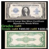 1923 $1 large size Silver Certificate Grades Selec
