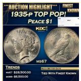 1935-p Peace Dollar TOP POP! $1 ms67 SEGS
