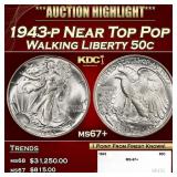 1943-p Walking Liberty Half Dollar Near Top Pop 50