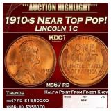 1910-s Lincoln Cent Near Top Pop! 1c ms67 rd SEGS