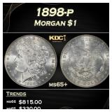 1898-p Morgan Dollar $1 Grades ms65+