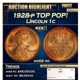 1928-p Lincoln Cent TOP POP! 1c ms68 rd SEGS