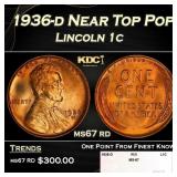 1936-d Lincoln Cent Near Top Pop 1c ms67 rd SEGS