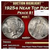 1925-s Peace Dollar Near Top Pop $1 ms64+ SEGS