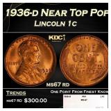 1936-d Lincoln Cent Near Top Pop 1c ms67 rd SEGS