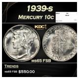 1939-s Mercury Dime 10c ms65 FSB SEGS