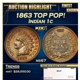 1863 Indian Cent TOP POP! 1c ms67 SEGS