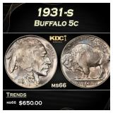 1931-s Buffalo Nickel 5c Grades ms66
