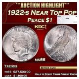 1922-s Peace Dollar Near Top Pop $1 ms66 SEGS