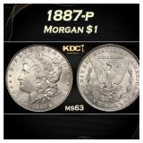 1887-p Morgan Dollar $1 Grades ms63