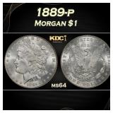 1889-p Morgan Dollar $1 Grades ms64