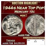 1944-s Mercury Dime Near Top Pop! 10c ms68 FSB SEG
