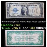 1928B $1 Blue Seal Silver Certificate "Funnyback"