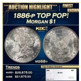1886-p Morgan Dollar TOP POP! $1 ms68+ SEGS