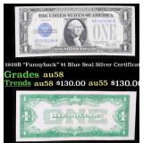 1928B $1 Blue Seal Silver Certificate "Funnyback"