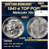 1941-s Mercury Dime TOP POP! 10c ms68+ FSB SEGS