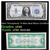 1934 $1 Blue Seal Silver Certificate "Funnyback" G