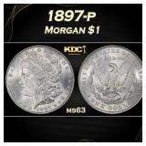 1897-p Morgan Dollar $1 Grades ms63