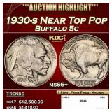 1930-s Buffalo Nickel Near Top Pop 5c ms66+ SEGS