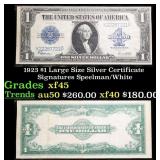 1923 $1 large size Silver Certificate Grades xf+ S