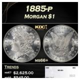 1885-p Morgan Dollar $1 ms66+ SEGS